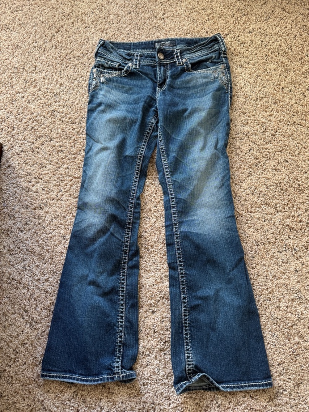 Silver Jeans Women's Dark Blue Flared Jeans